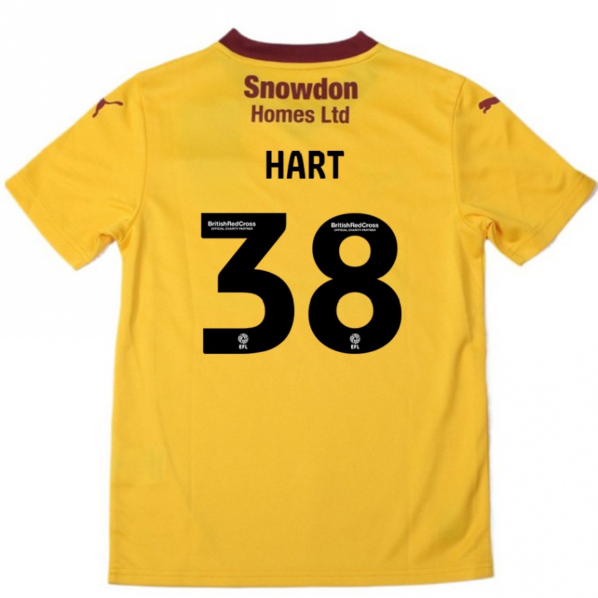 Women Football Jamari Hart #38 Orange  Burgundy Away Jersey 2024/25 T-Shirt Nz