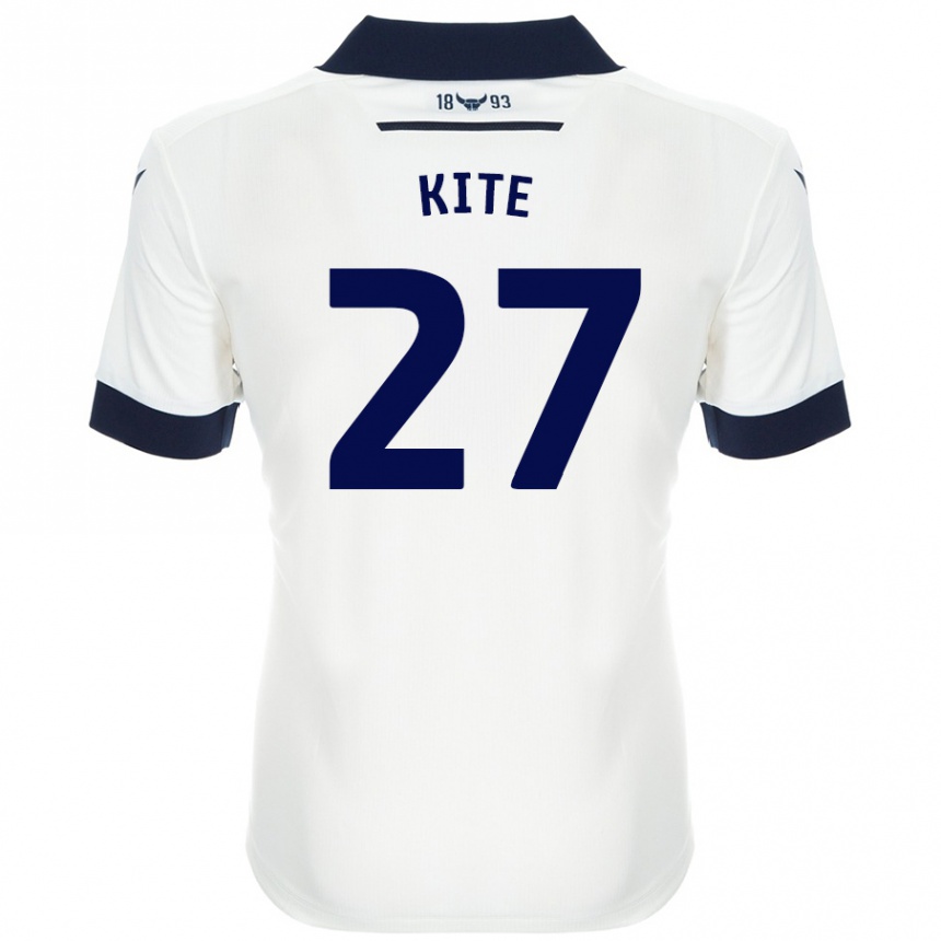 Women Football Rose Kite #27 White Navy Blue Away Jersey 2024/25 T-Shirt Nz