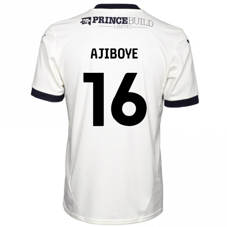 Women Football David Ajiboye #16 Off White Black Away Jersey 2024/25 T-Shirt Nz