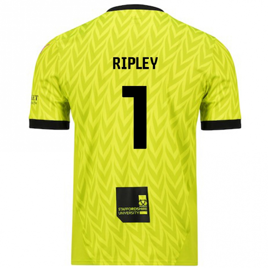 Women Football Connor Ripley #1 Fluorescent Green Away Jersey 2024/25 T-Shirt Nz