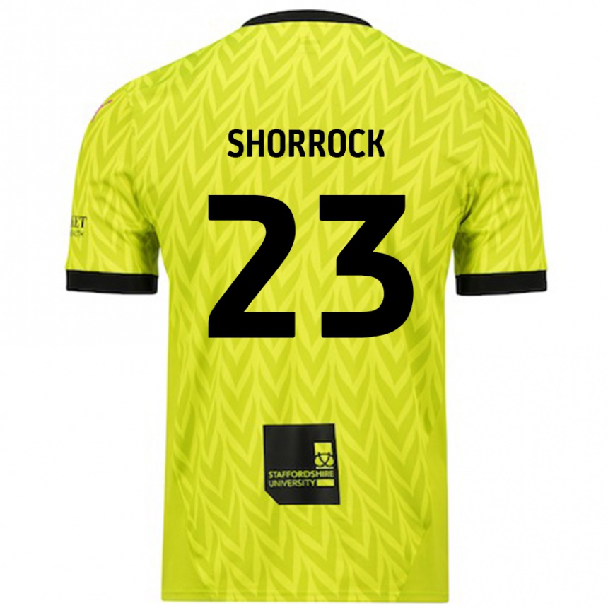 Women Football Jack Shorrock #23 Fluorescent Green Away Jersey 2024/25 T-Shirt Nz