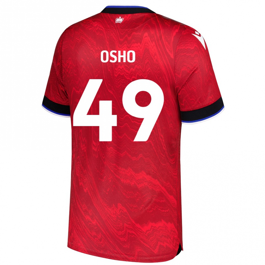 Women Football Emmanuel Osho #49 Red Black Away Jersey 2024/25 T-Shirt Nz