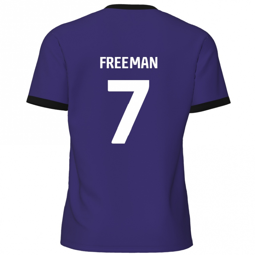 Women Football Nick Freeman #7 Purple Away Jersey 2024/25 T-Shirt Nz