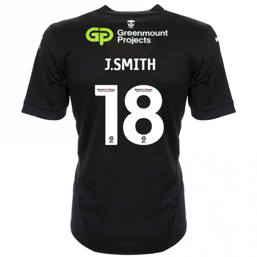 Women Football Jonny Smith #18 Black Away Jersey 2024/25 T-Shirt Nz