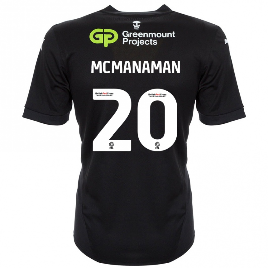 Women Football Callum Mcmanaman #20 Black Away Jersey 2024/25 T-Shirt Nz