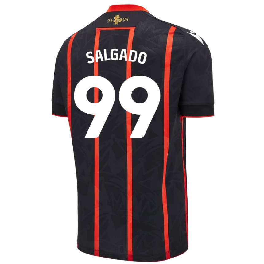 Women Football Shanell Salgado #99 Black Red Away Jersey 2024/25 T-Shirt Nz