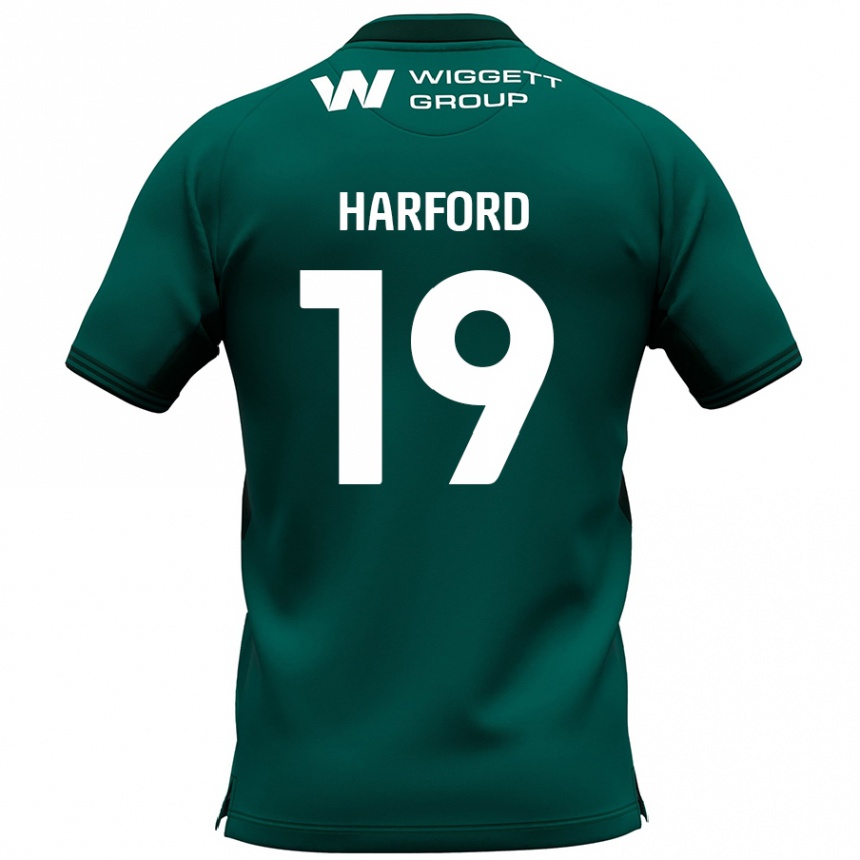 Women Football Beth Harford #19 Green Away Jersey 2024/25 T-Shirt Nz