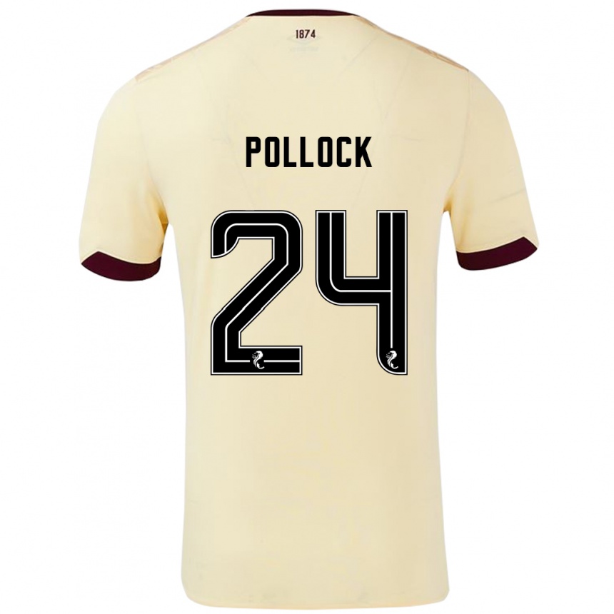 Women Football Finlay Pollock #24 Cream Burgundy Away Jersey 2024/25 T-Shirt Nz