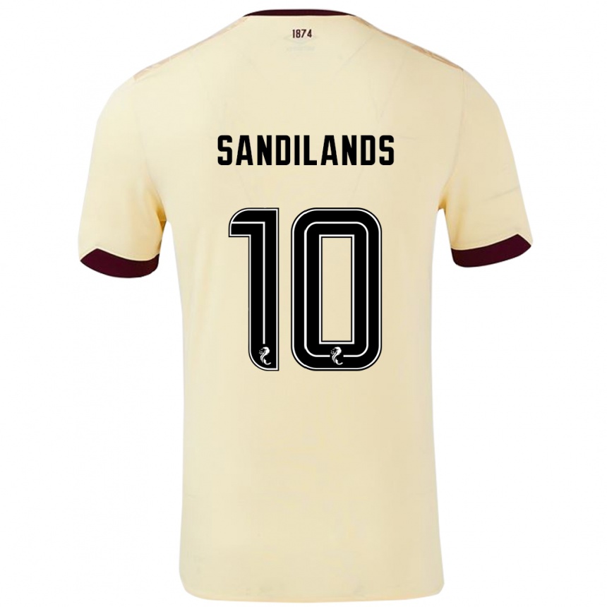 Women Football Callum Sandilands #10 Cream Burgundy Away Jersey 2024/25 T-Shirt Nz