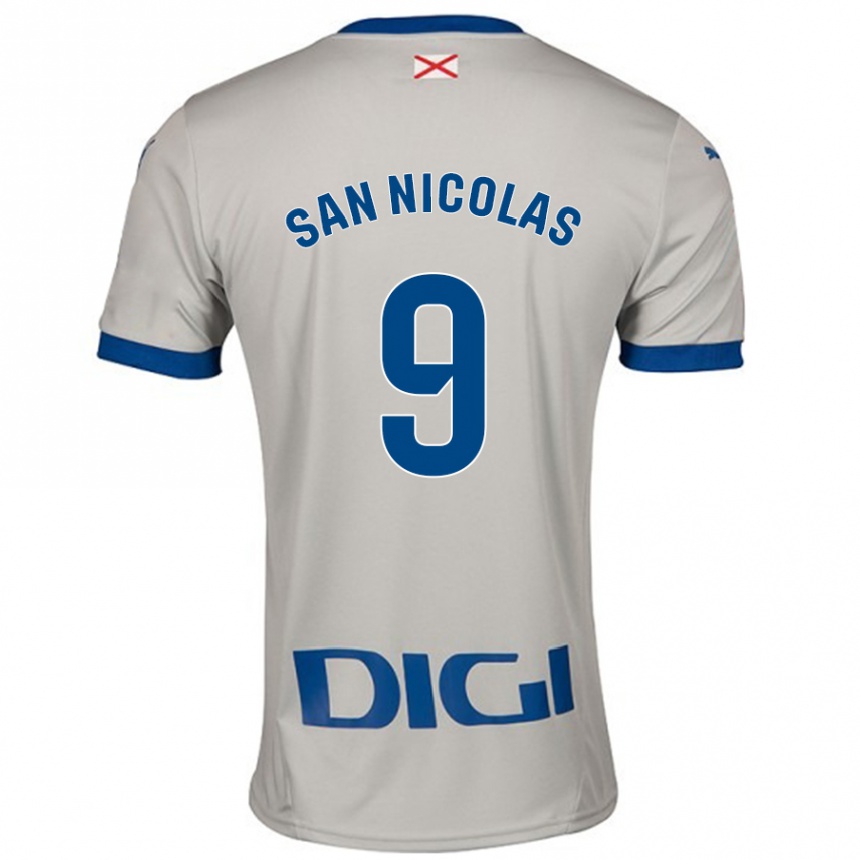 Women Football Olga San Nicolás #9 Light Gray Away Jersey 2024/25 T-Shirt Nz