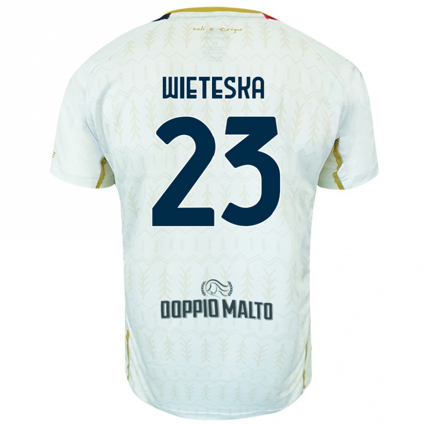 Women Football Mateusz Wieteska #23 White Away Jersey 2024/25 T-Shirt Nz