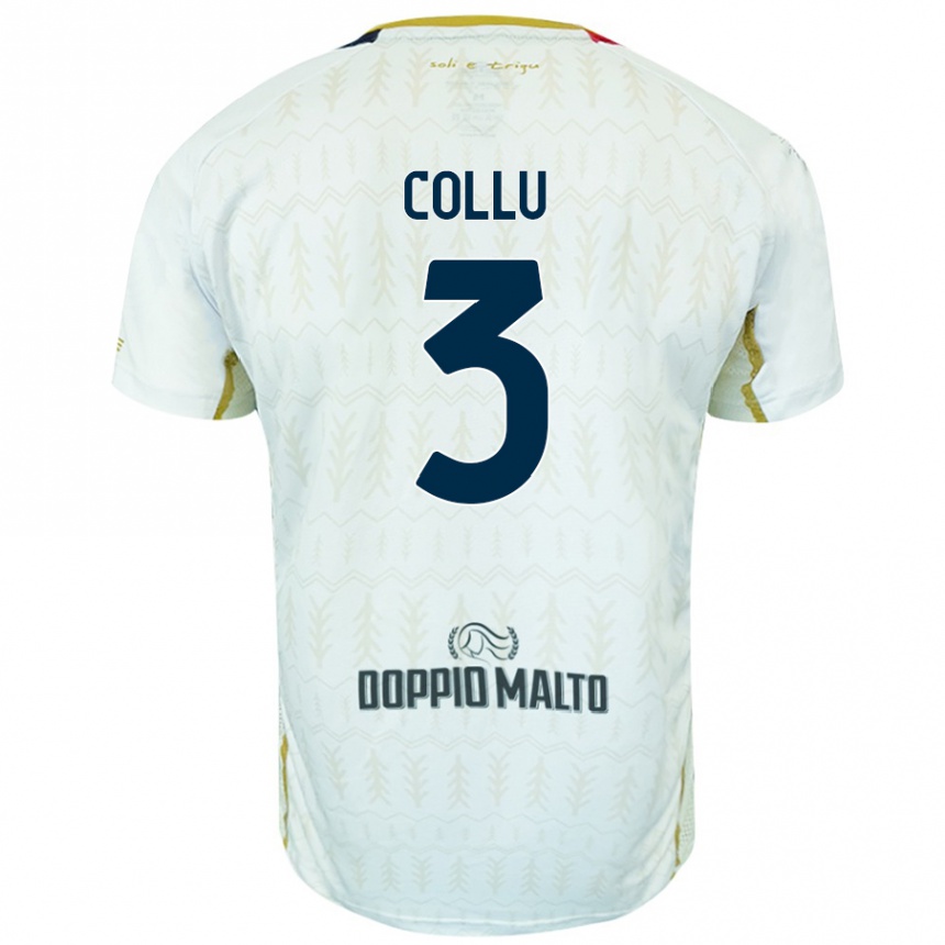 Women Football Davide Collu #3 White Away Jersey 2024/25 T-Shirt Nz