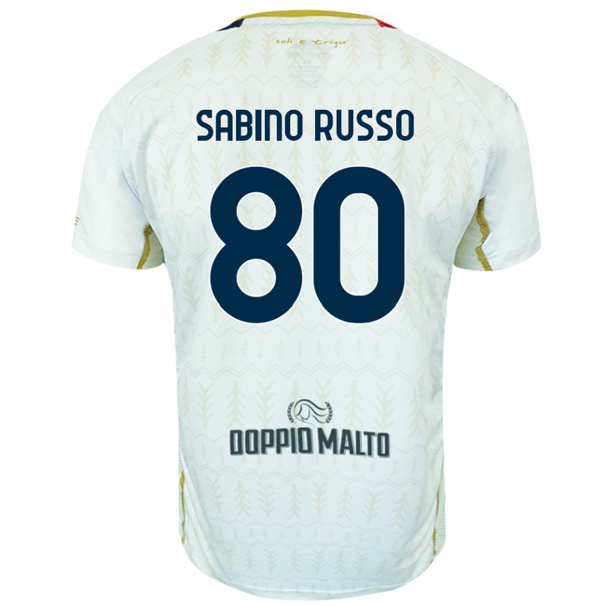 Women Football Alessandro Sabino Russo #80 White Away Jersey 2024/25 T-Shirt Nz