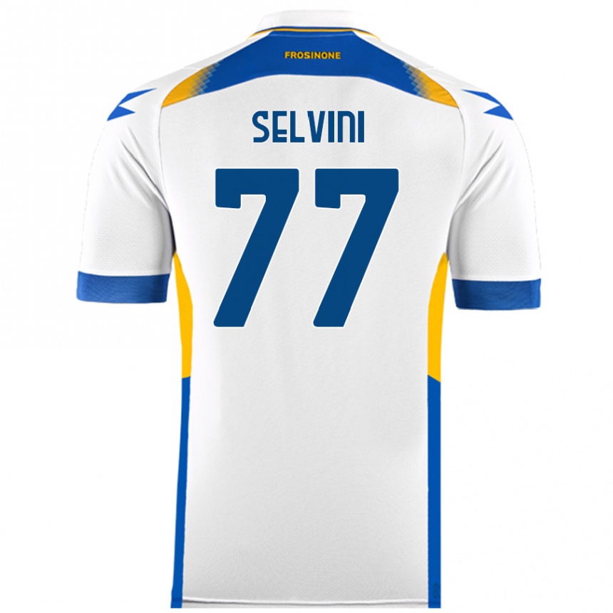 Women Football Alessandro Selvini #77 White Away Jersey 2024/25 T-Shirt Nz