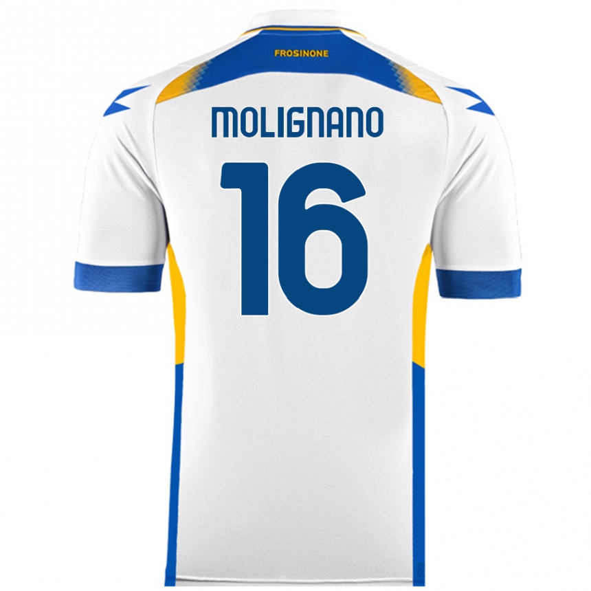 Women Football Gaetano Molignano #16 White Away Jersey 2024/25 T-Shirt Nz