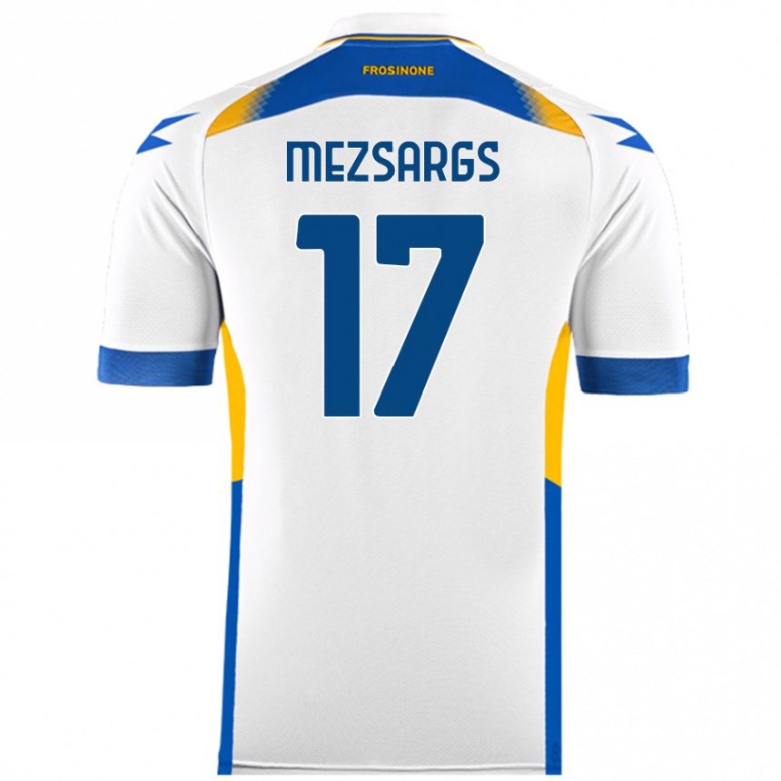 Women Football Kristians Mezsargs #17 White Away Jersey 2024/25 T-Shirt Nz