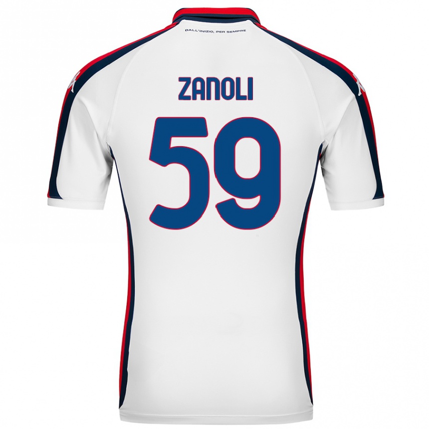 Women Football Alessandro Zanoli #59 White Away Jersey 2024/25 T-Shirt Nz