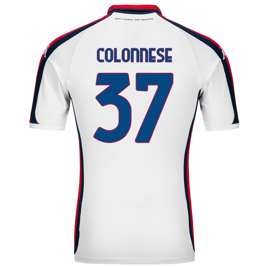 Women Football Lorenzo Colonnese #37 White Away Jersey 2024/25 T-Shirt Nz