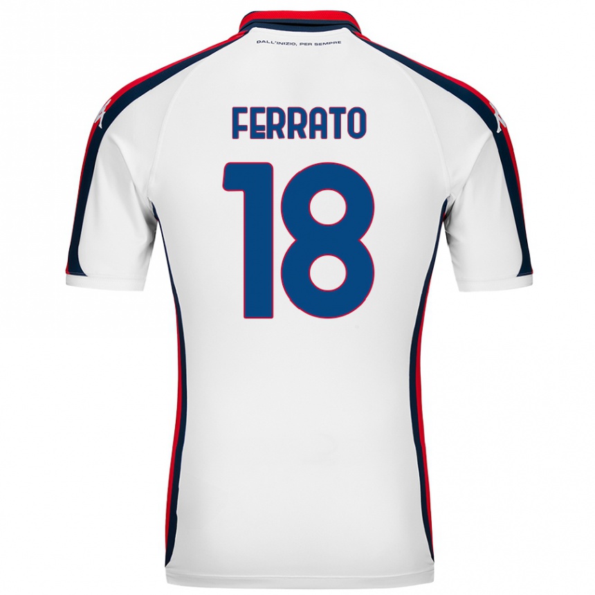 Women Football Claudia Ferrato #18 White Away Jersey 2024/25 T-Shirt Nz