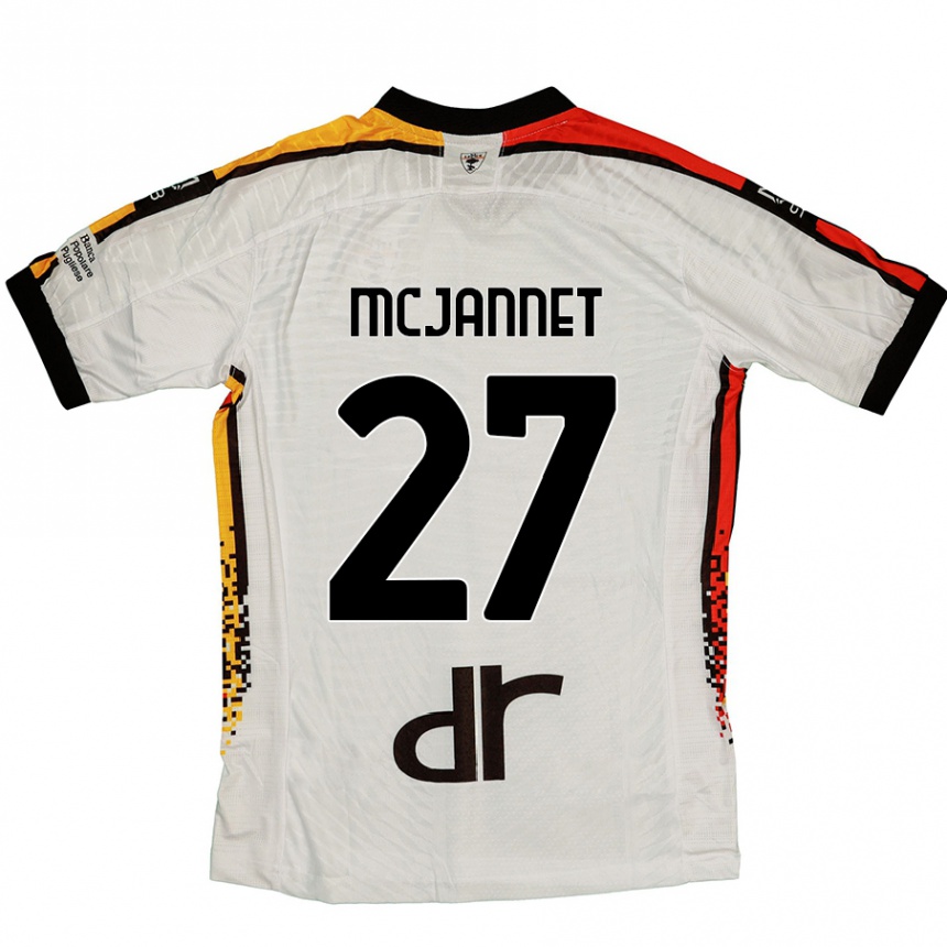 Women Football Ed Mcjannet #27 White Black Away Jersey 2024/25 T-Shirt Nz