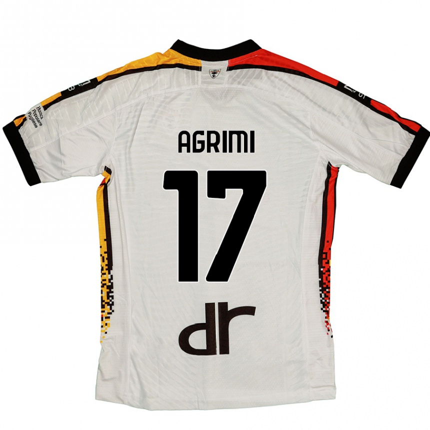 Women Football Matteo Agrimi #17 White Black Away Jersey 2024/25 T-Shirt Nz