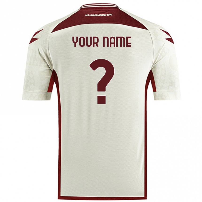 Women Football Your Name #0 Cream Color Away Jersey 2024/25 T-Shirt Nz