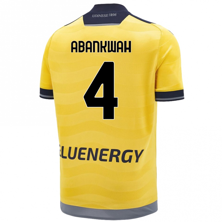 Women Football James Abankwah #4 Golden Away Jersey 2024/25 T-Shirt Nz