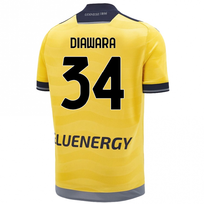 Women Football Sekou Diawara #34 Golden Away Jersey 2024/25 T-Shirt Nz