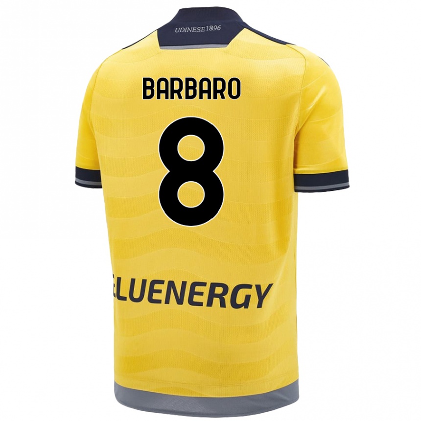 Women Football Elia Barbaro #8 Golden Away Jersey 2024/25 T-Shirt Nz