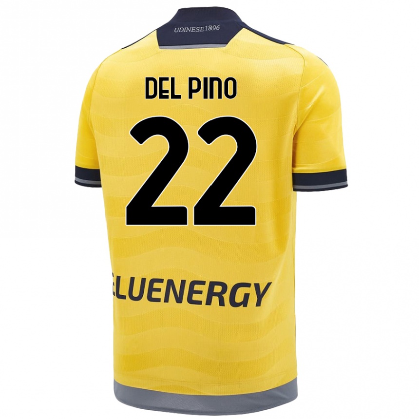 Women Football Lorenzo Del Pino #22 Golden Away Jersey 2024/25 T-Shirt Nz