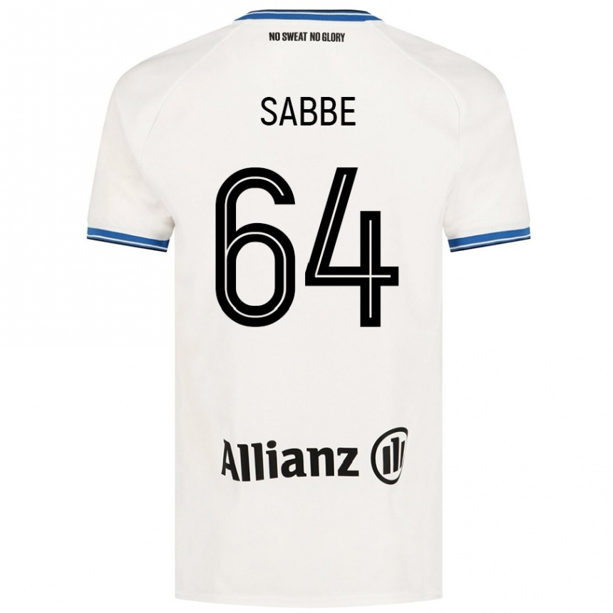 Women Football Kyriani Sabbe #64 White Away Jersey 2024/25 T-Shirt Nz