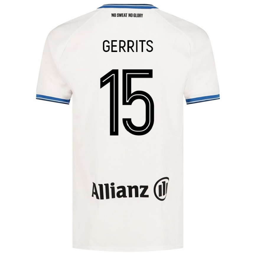 Women Football Melanie Gerrits #15 White Away Jersey 2024/25 T-Shirt Nz