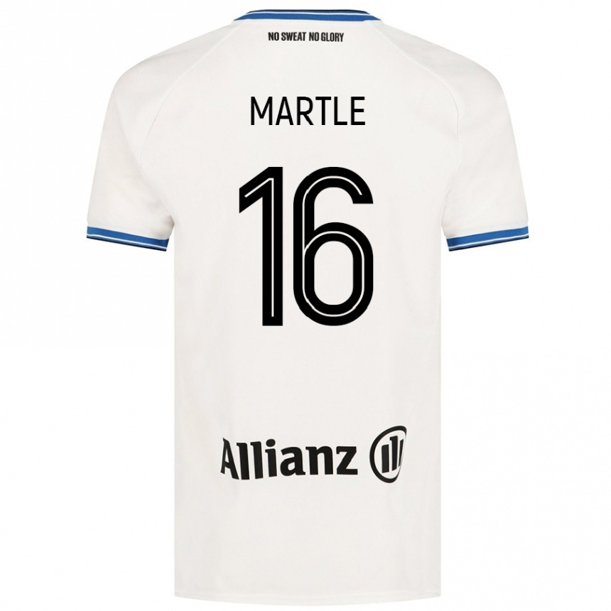 Women Football Margaux Martlé #16 White Away Jersey 2024/25 T-Shirt Nz