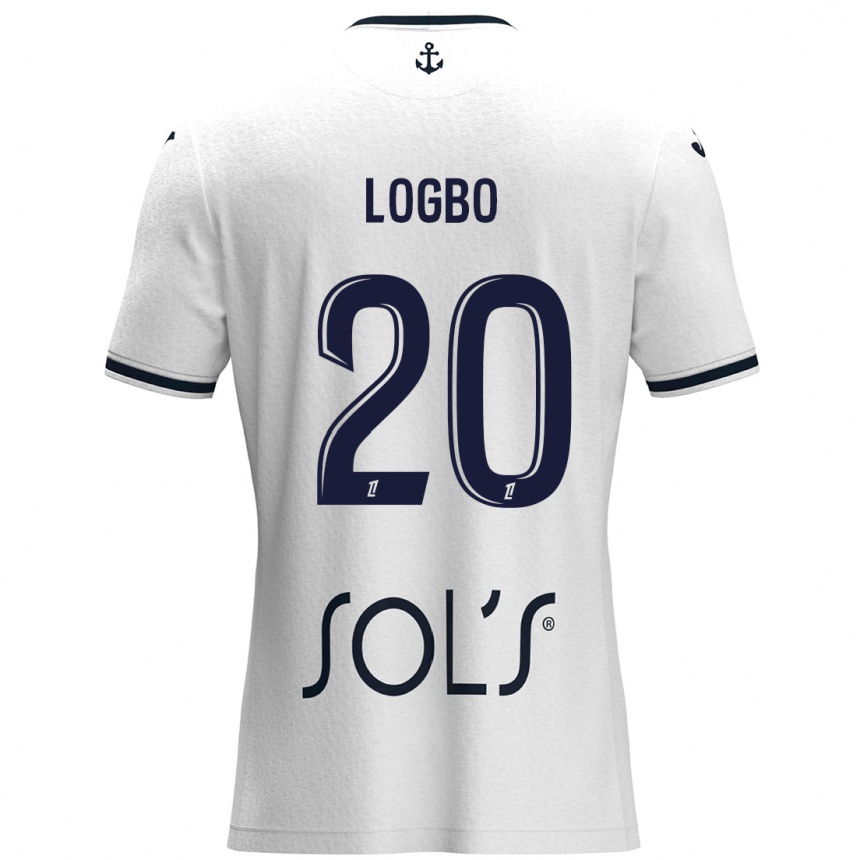 Women Football Andy Logbo #20 White Dark Blue Away Jersey 2024/25 T-Shirt Nz