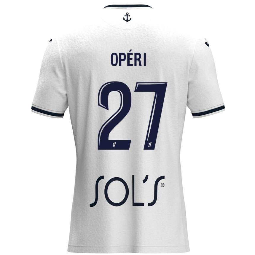 Women Football Christopher Operi #27 White Dark Blue Away Jersey 2024/25 T-Shirt Nz