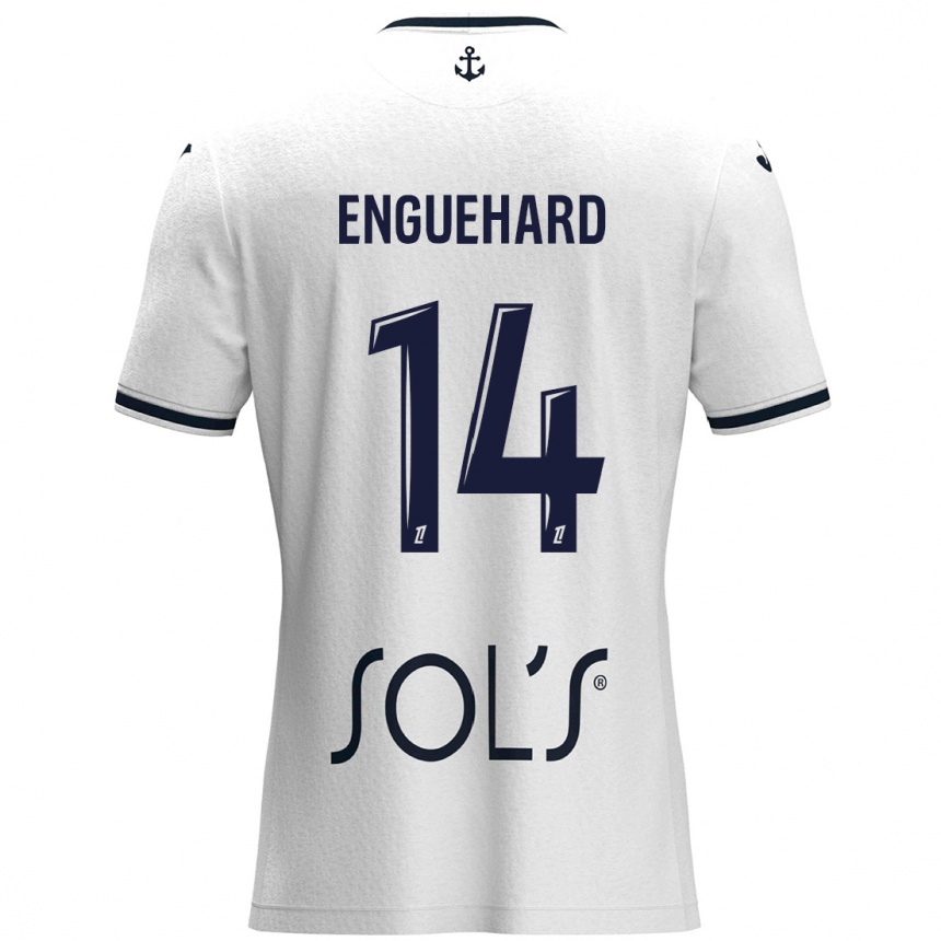 Women Football Romane Enguehard #14 White Dark Blue Away Jersey 2024/25 T-Shirt Nz