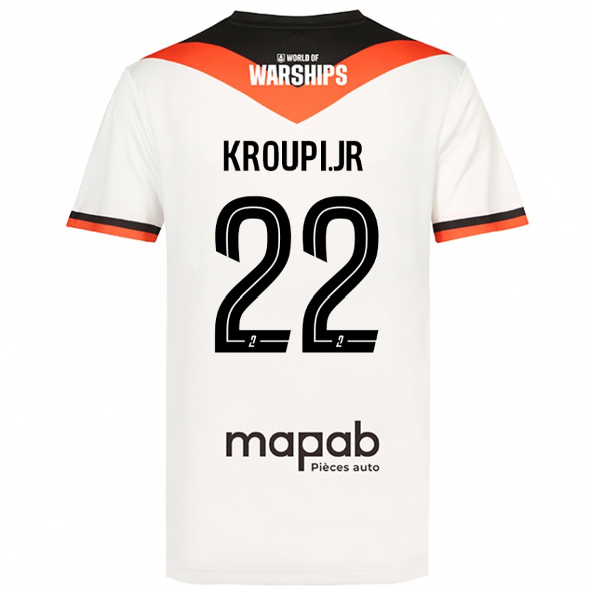 Women Football Eli Junior Kroupi #22 White Away Jersey 2024/25 T-Shirt Nz