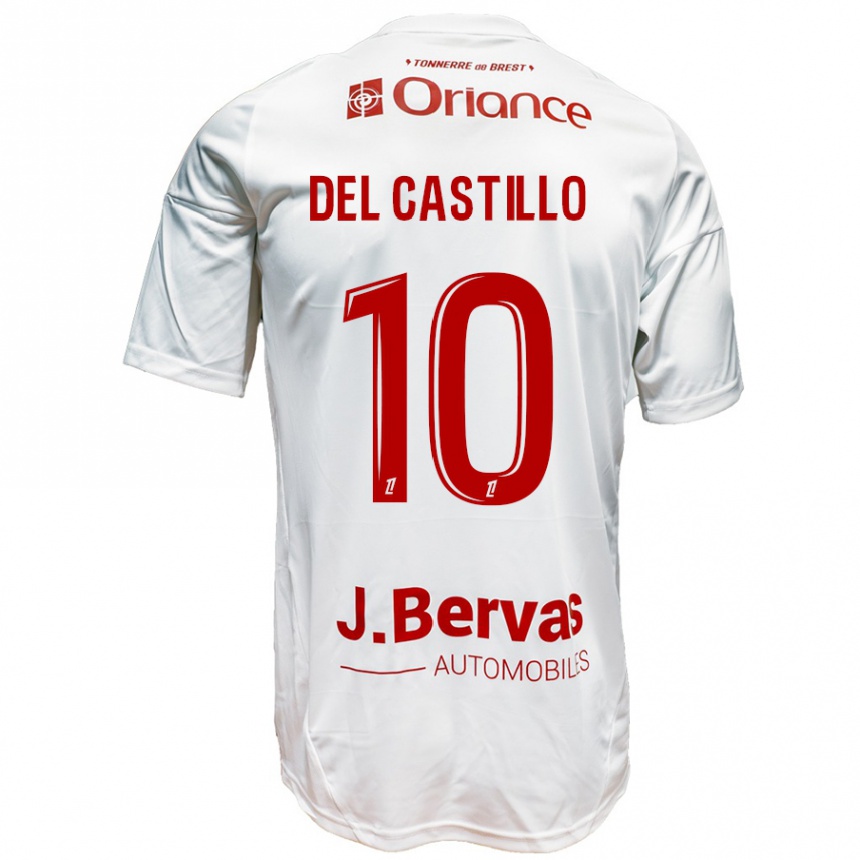 Women Football Romain Del Castillo #10 White Red Away Jersey 2024/25 T-Shirt Nz