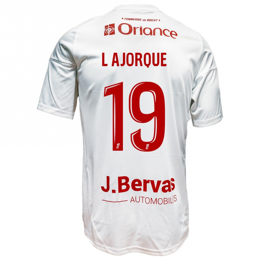 Women Football Ludovic Ajorque #19 White Red Away Jersey 2024/25 T-Shirt Nz