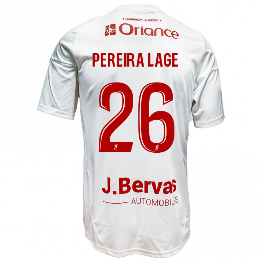 Women Football Mathias Pereira Lage #26 White Red Away Jersey 2024/25 T-Shirt Nz