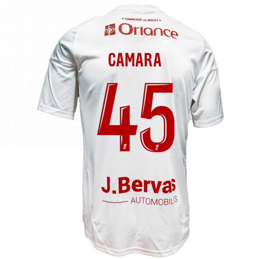 Women Football Mahdi Camara #45 White Red Away Jersey 2024/25 T-Shirt Nz