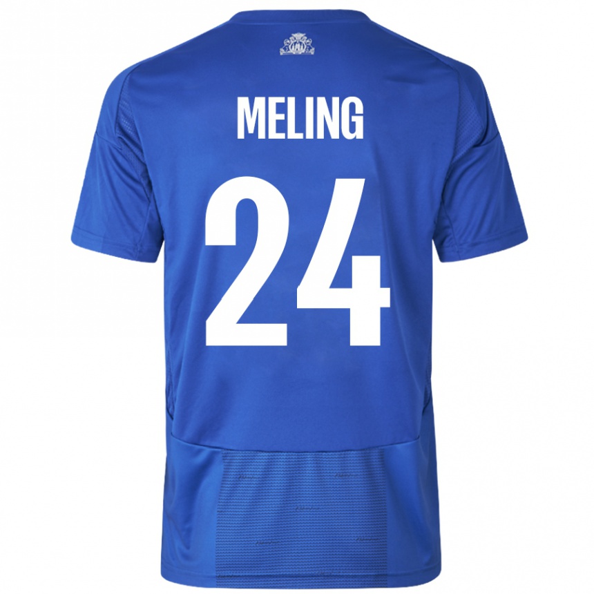 Women Football Birger Meling #24 White Blue Away Jersey 2024/25 T-Shirt Nz